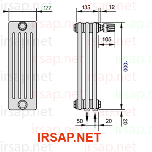 Радиатор IRSAP Tesi 51000/3 T25 CL 01